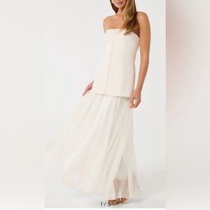 Ever New Mixed Media Strapless Dress